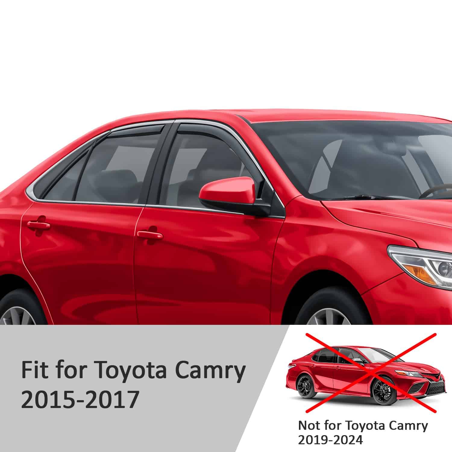 Voron Glass In-Channel Rain Guards para Toyota Camry - Imagen 6