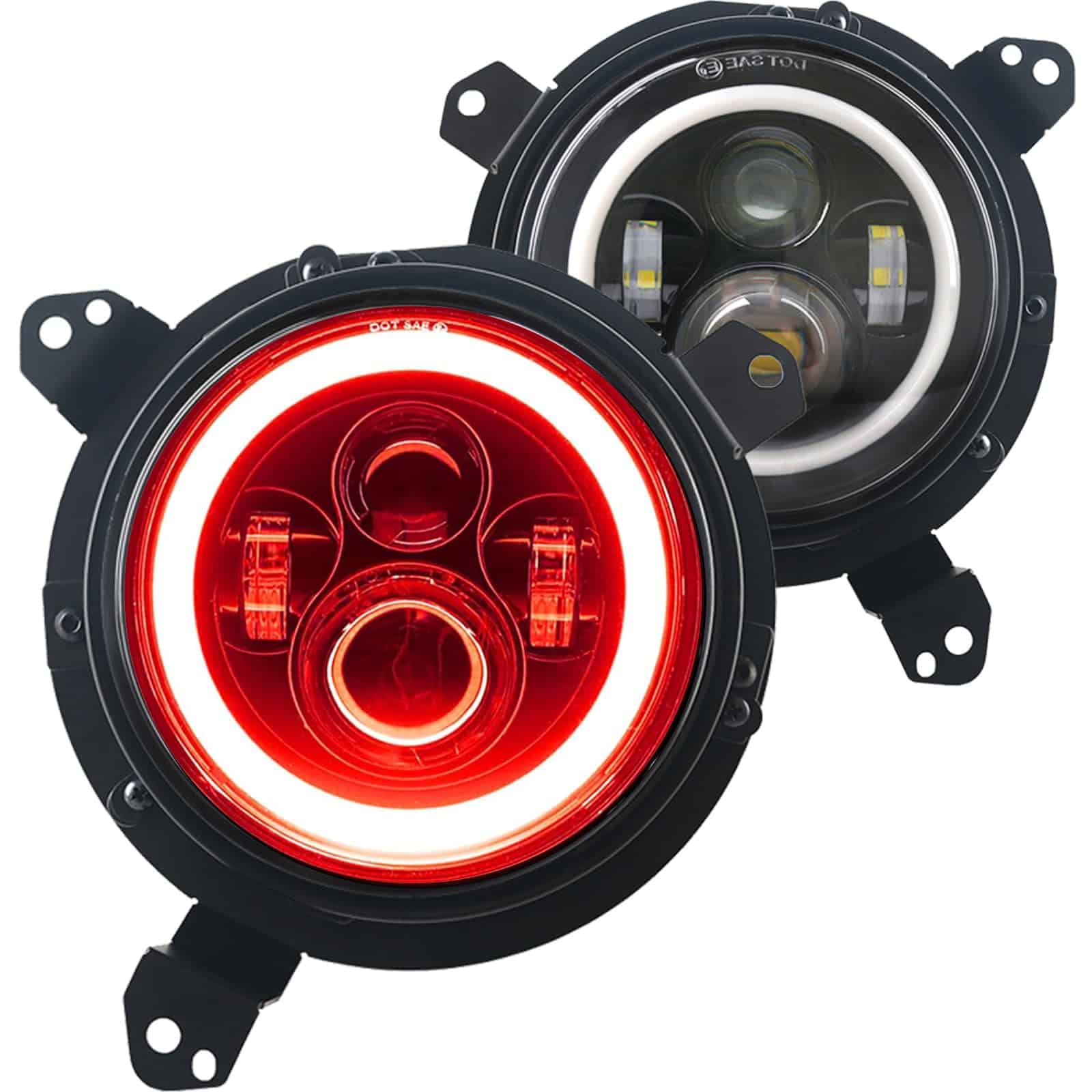 Faros SINLIRU JL/JT 7 pulgadas Anillo Halo Rojo Luces LED