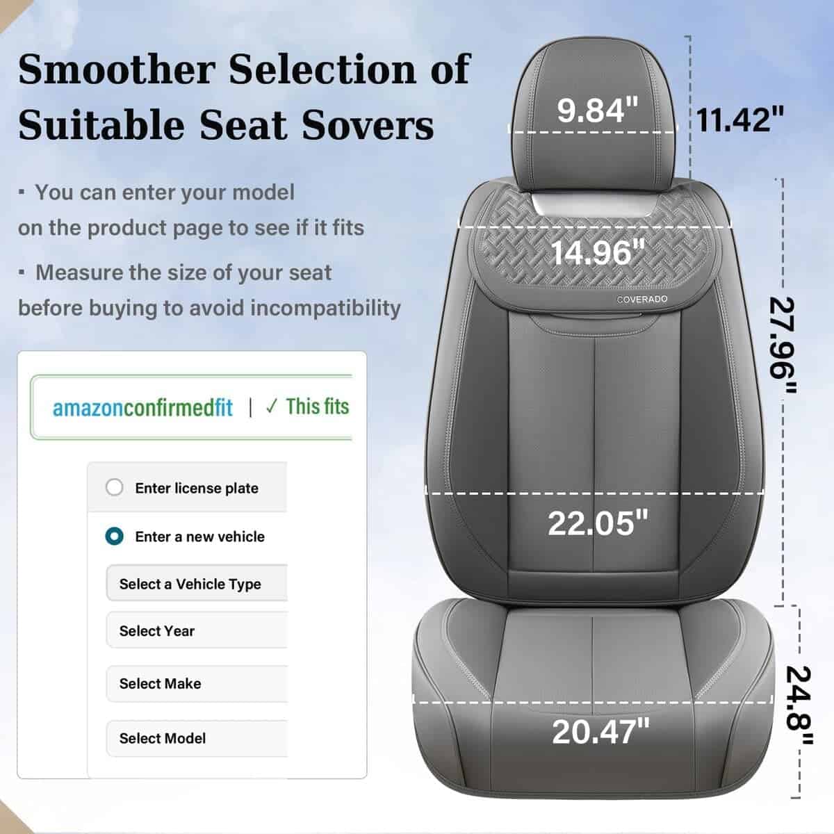 Cubierta de asiento para automóvil Coverado Juego completo, - Imagen 7