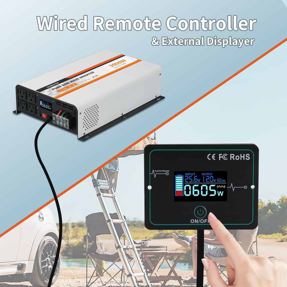 Inversor de Onda Sinusoidal Pura OUBOTEK de 3000 vatios 24V - Imagen 3