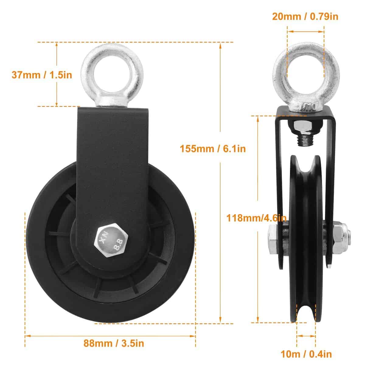 7 Pack Rueda de Poleas de Nylon Silenciosa para Cable de - Imagen 3