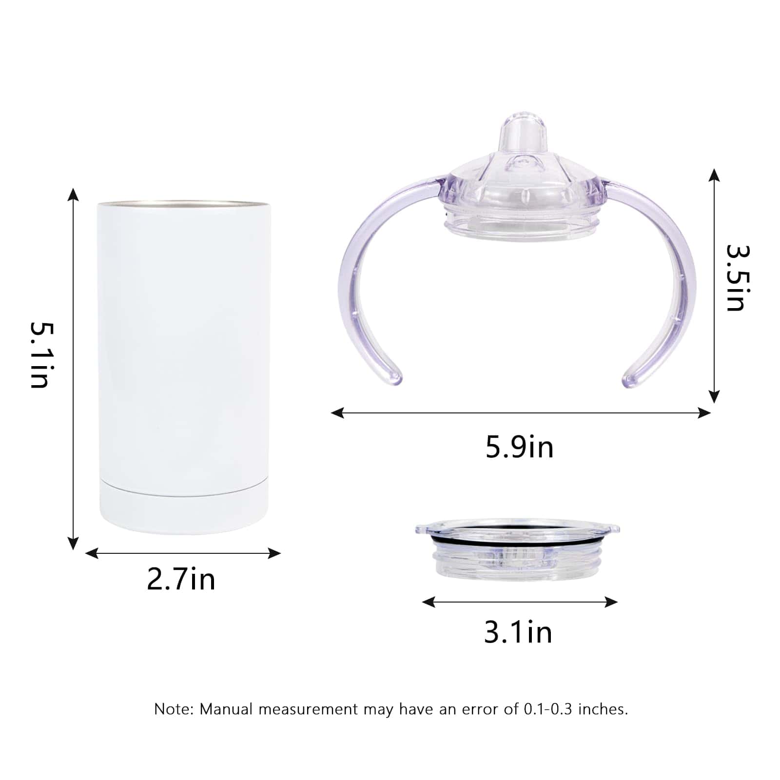 MAIKESUB 6 Pack Vasos para Bebé en Blanco con Manijas de - Imagen 3