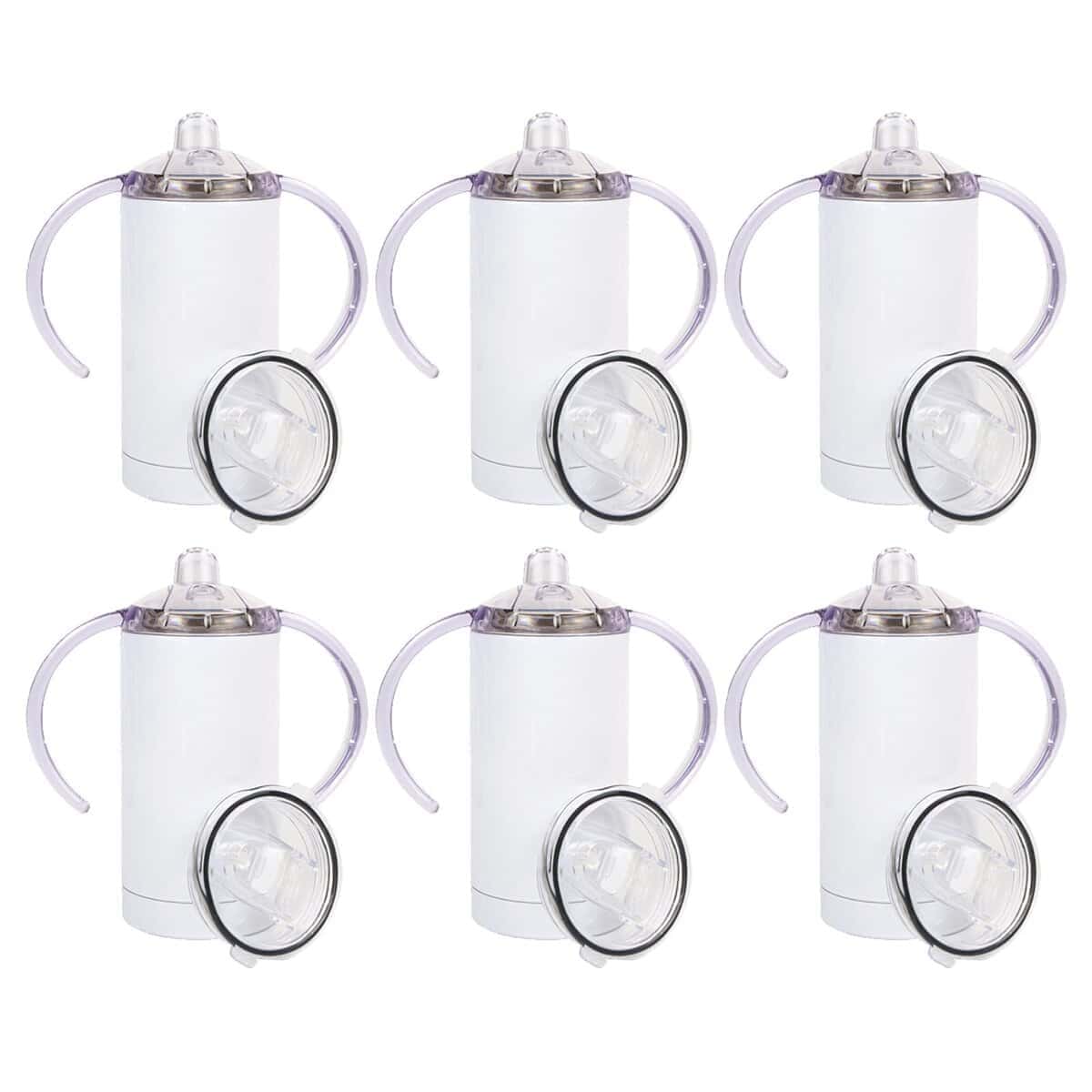 MAIKESUB 6 Pack Vasos para Bebé en Blanco con Manijas de