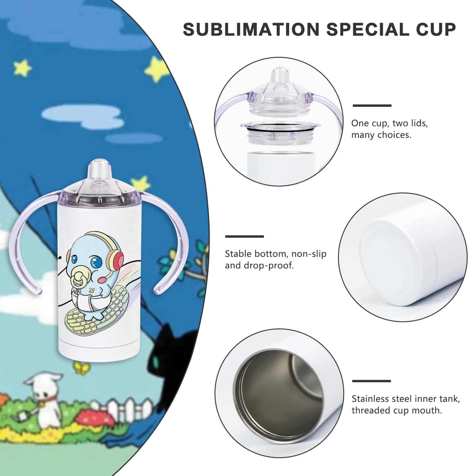 MAIKESUB 6 Pack Vasos para Bebé en Blanco con Manijas de - Imagen 5