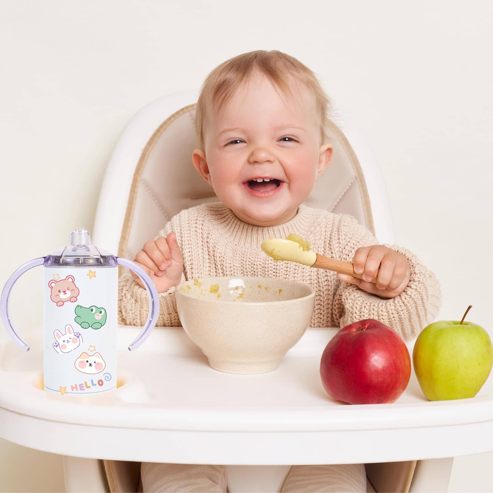 MAIKESUB 6 Pack Vasos para Bebé en Blanco con Manijas de - Imagen 9