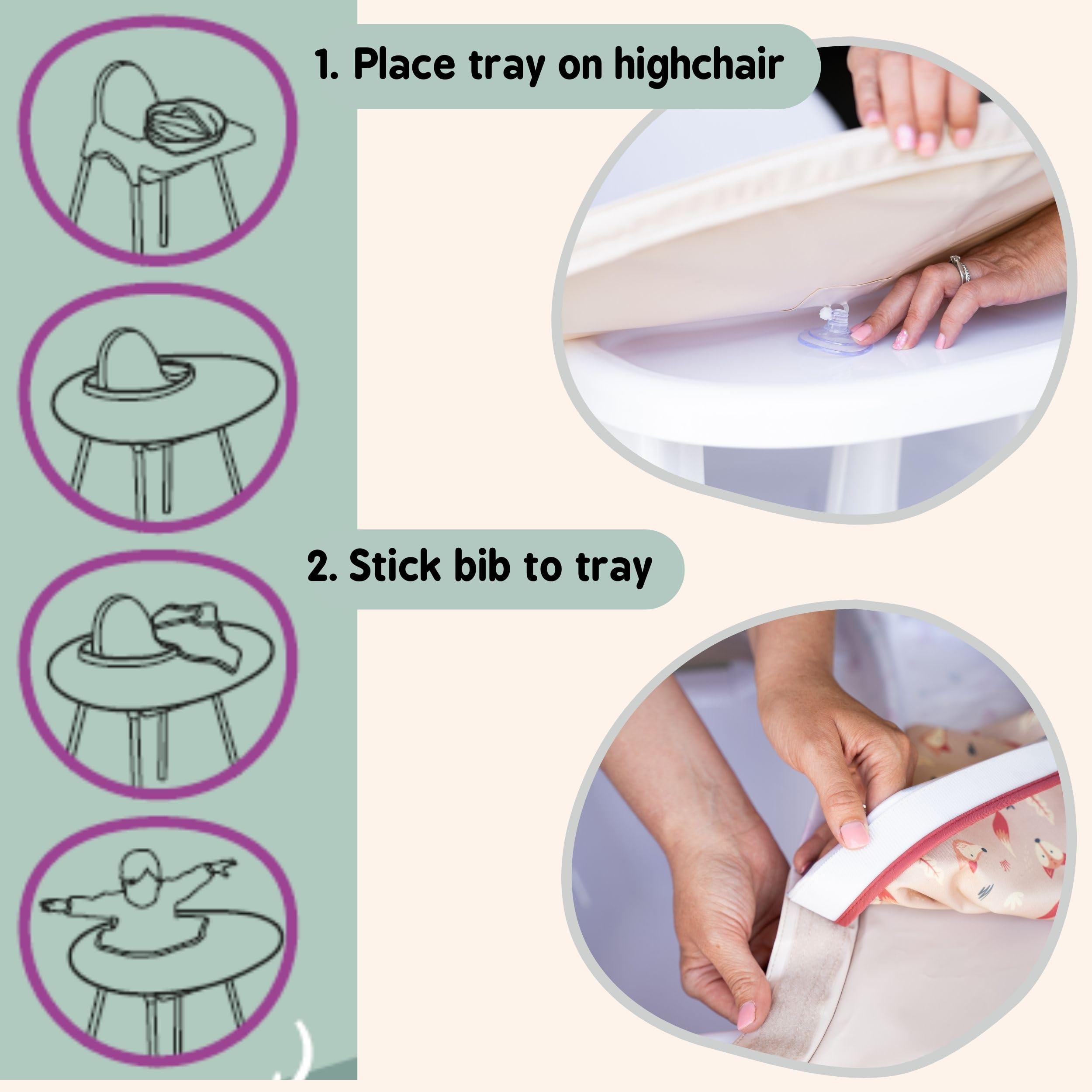 Tidy Tot - Kit de Babero y Bandeja para Bebés. Incluye 1 - Imagen 9