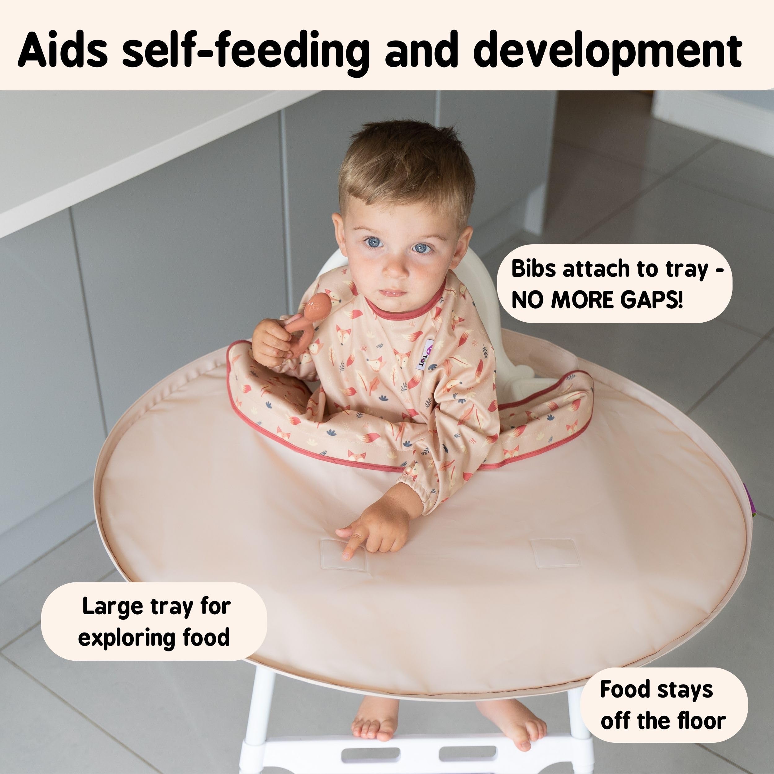 Tidy Tot - Kit de Babero y Bandeja para Bebés. Incluye 1 - Imagen 4