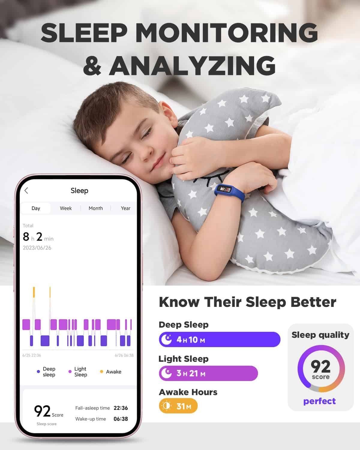 Reloj Rastreador de Actividad para Niños BIGGERFIVE Vigor 2 - Imagen 6