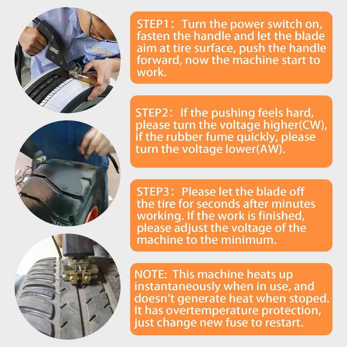 Regroover de Neumáticos Profesional de 1000W con 20 - Imagen 8