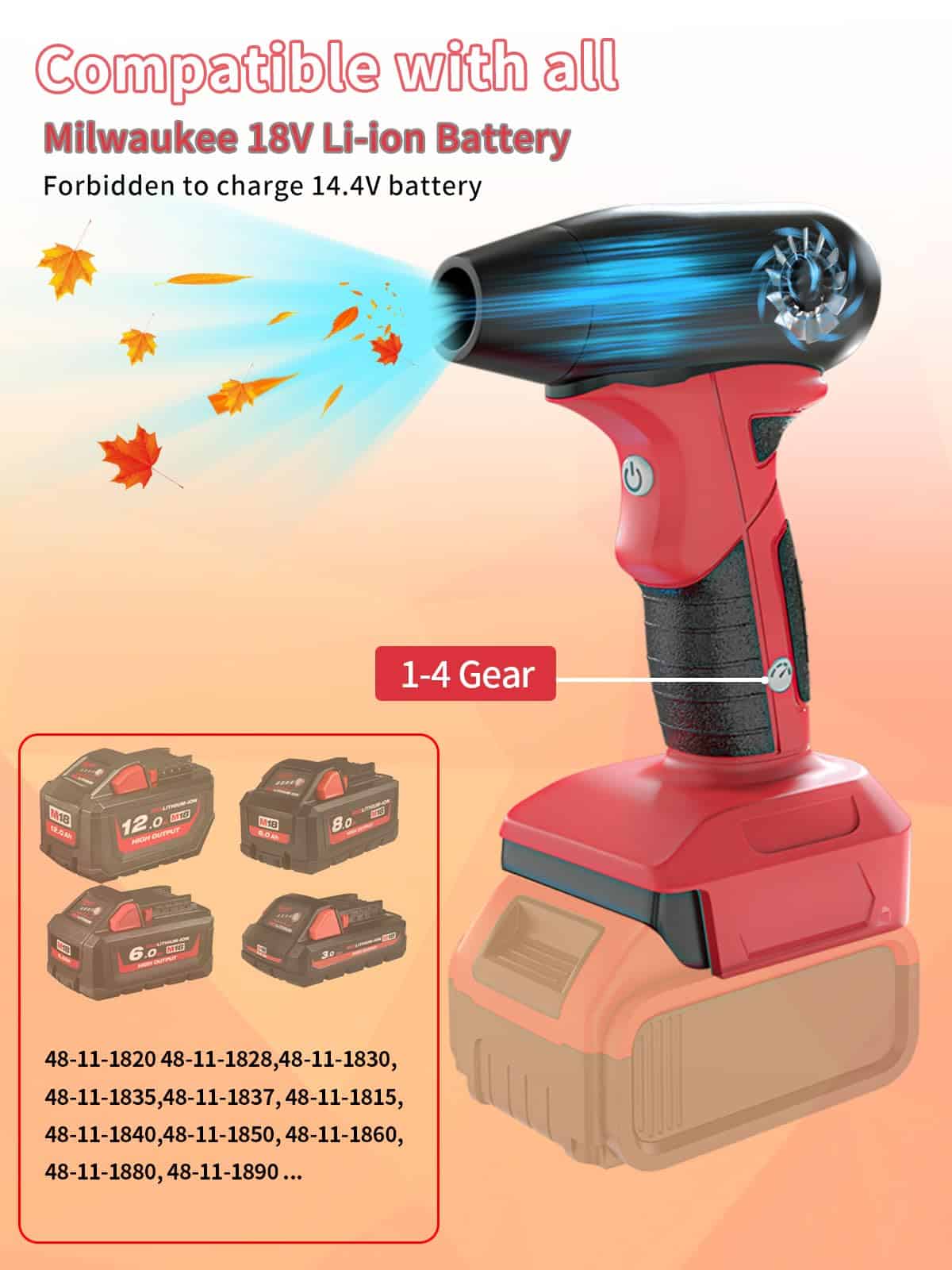 Soplador de Aire Comprimido Inalámbrico para Batería - Imagen 6