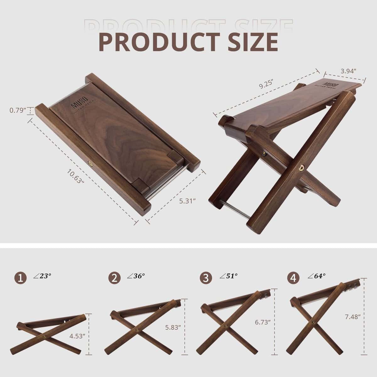 Taburete de Guitarra Muso Reposapiés, Reposapiés Ajustable - Imagen 3