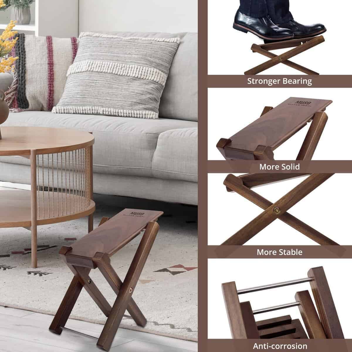 Taburete de Guitarra Muso Reposapiés, Reposapiés Ajustable - Imagen 5