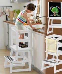 BrimbaKids Torre Auxiliar de Cocina para Niños - Madera de