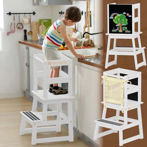 BrimbaKids Torre Auxiliar de Cocina para Niños - Madera de