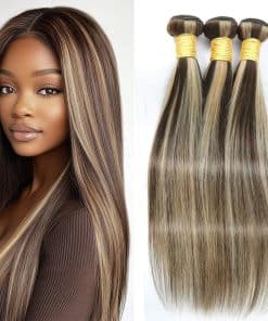 Paquetes de Cabello Humano Recto Rubia Claro Dokksiiia