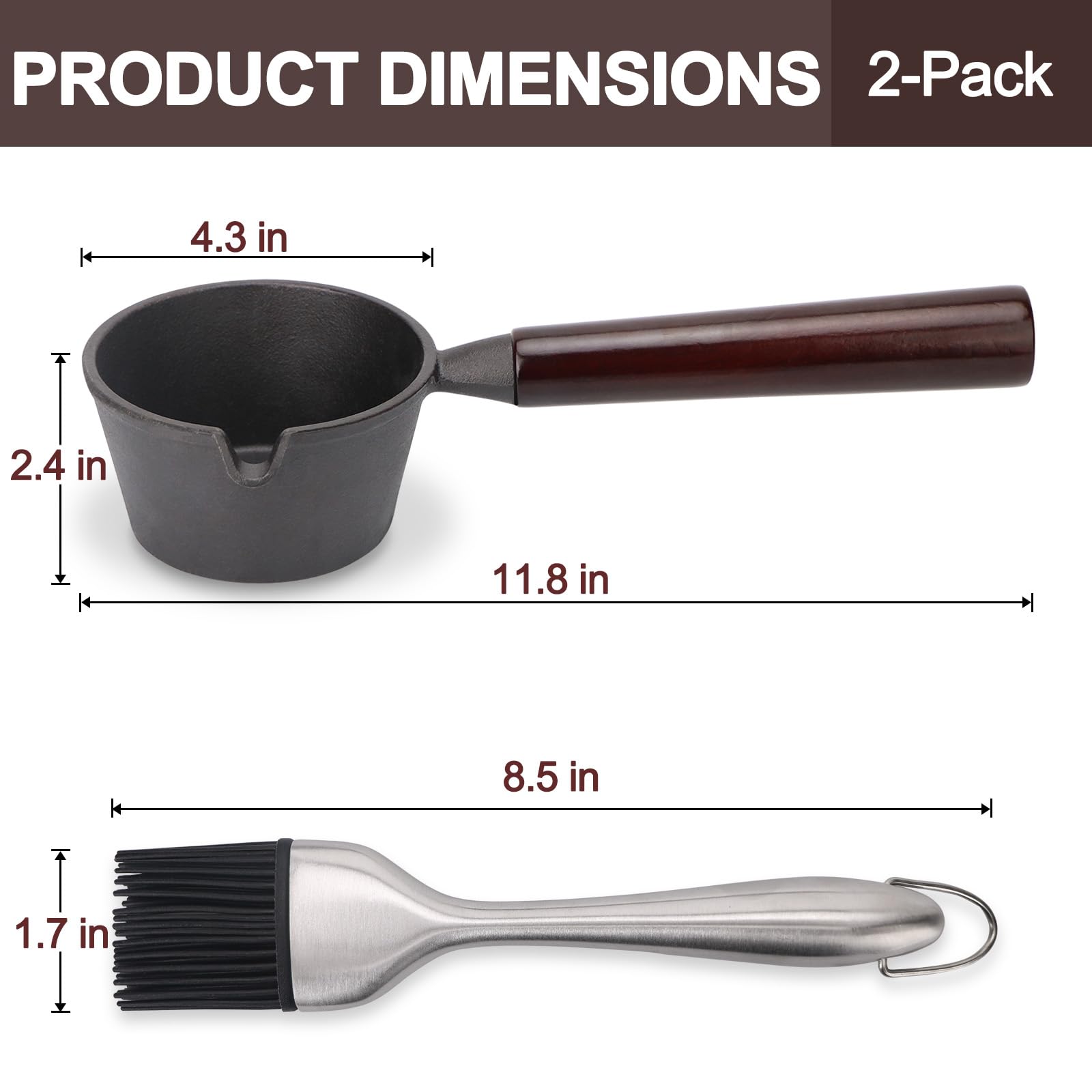 Svailse Olla de Fundición de Hierro y Cepillo de Barbacoa - Imagen 3