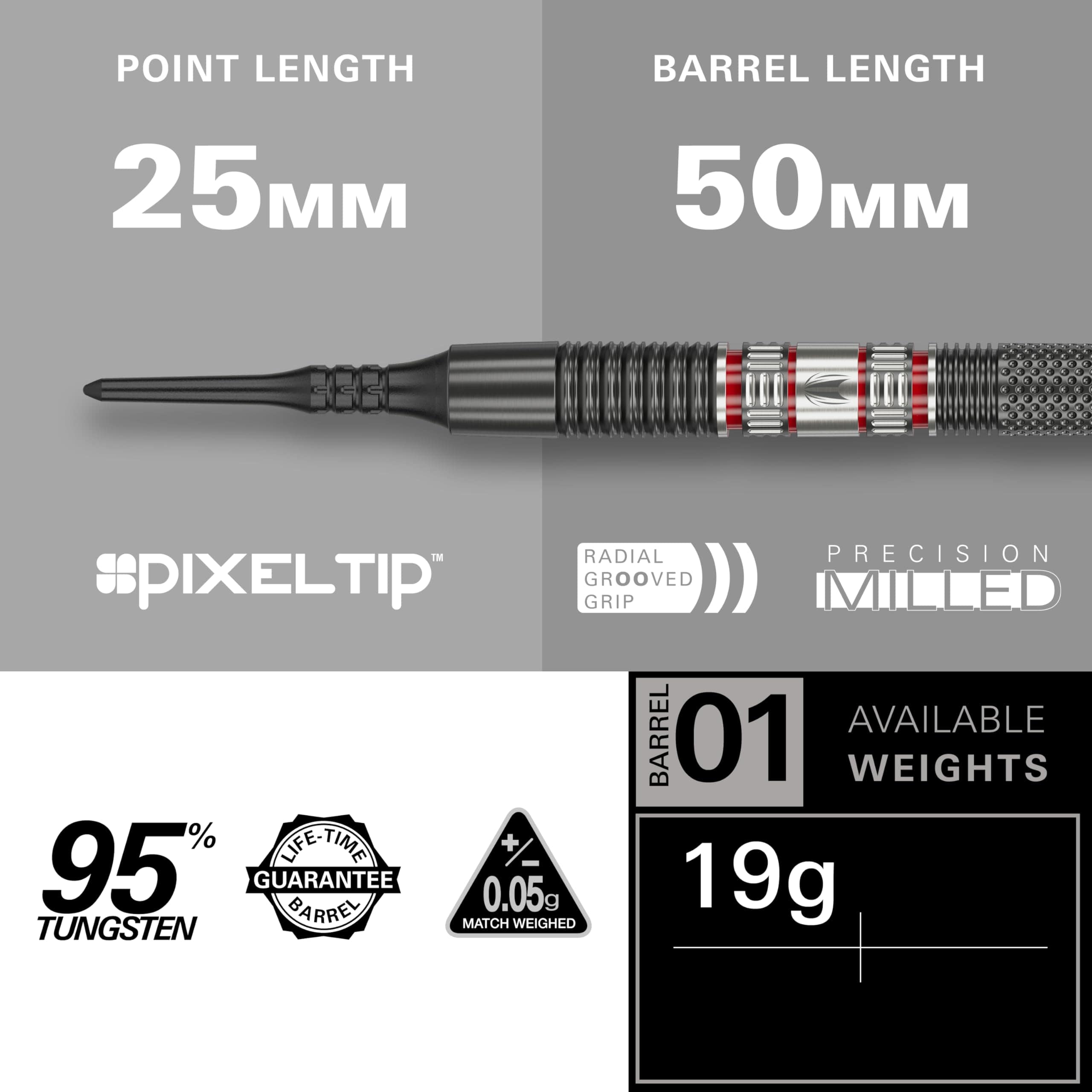TARGET Darts Gabriel Clemens 95K Soft Tip 95% Tungsten Dart - Imagen 4