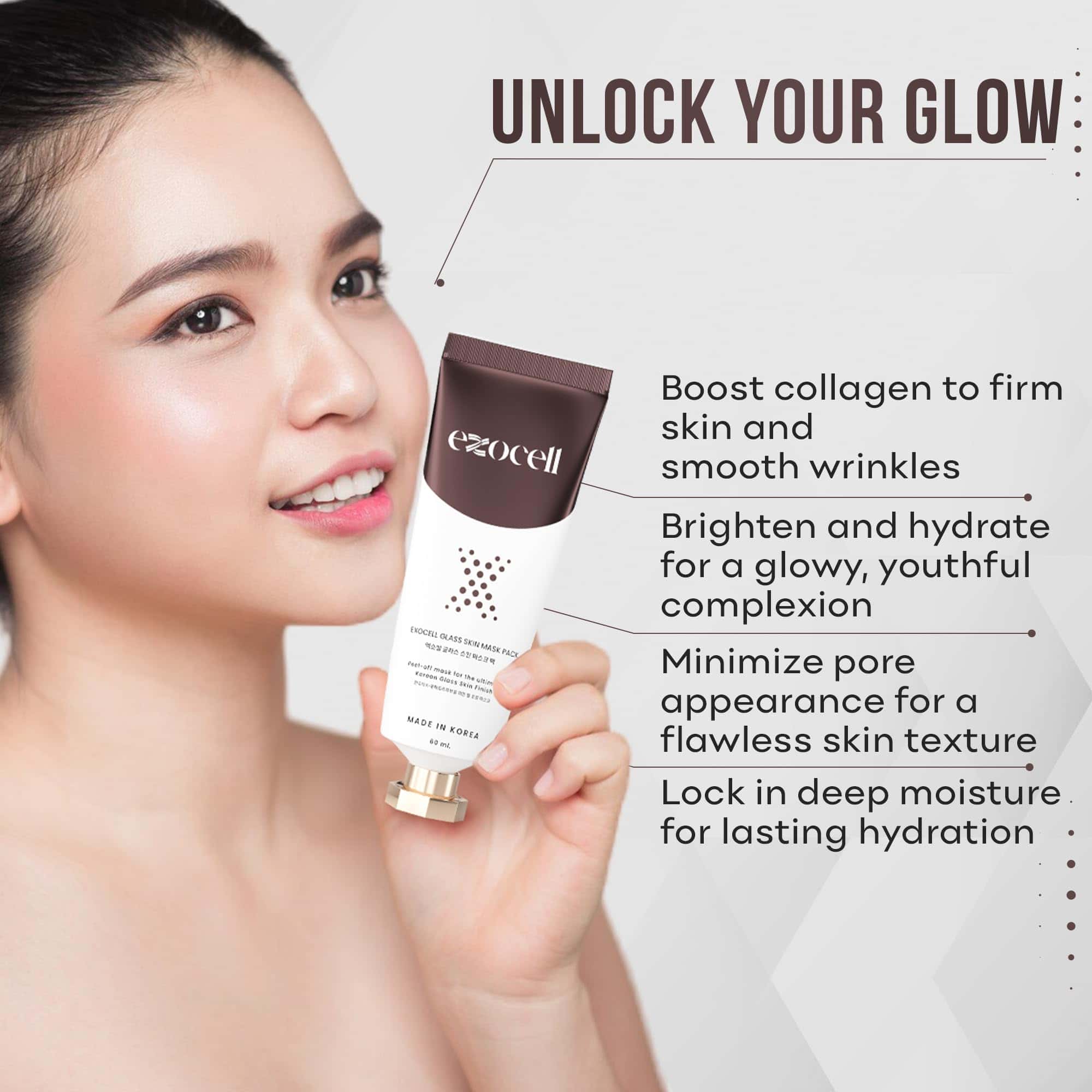 Exocell Glass Skin Mask Pack, Mascarilla Coreana Peel-Off - Imagen 3