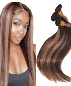 Dokksiiia Mechones de Cabello Brasileño Liso P4/30 Reflejos