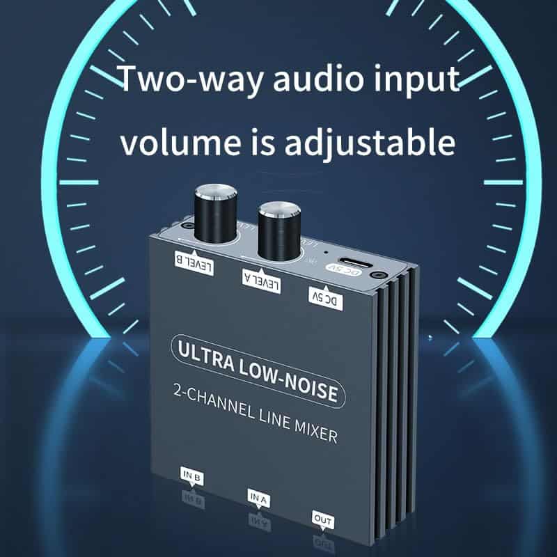 Mini Mezclador de Audio Line Mixer, 2 Vías Mezclador de - Imagen 4