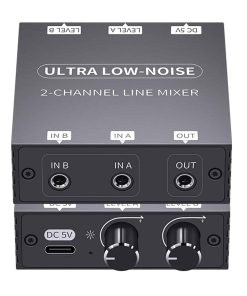 Mini Mezclador de Audio Line Mixer, 2 Vías Mezclador de