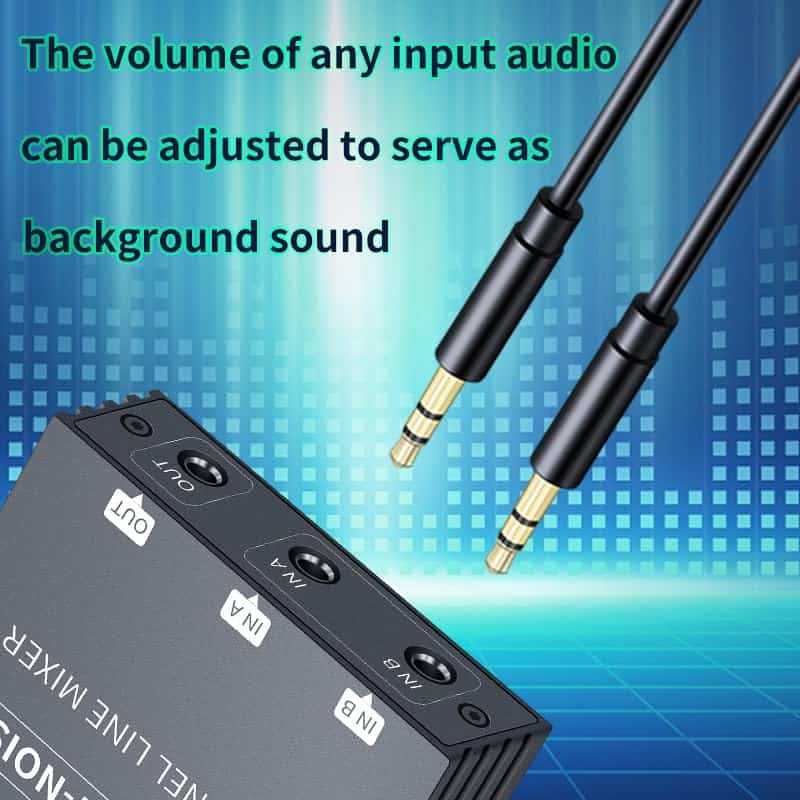 Mini Mezclador de Audio Line Mixer, 2 Vías Mezclador de - Imagen 5