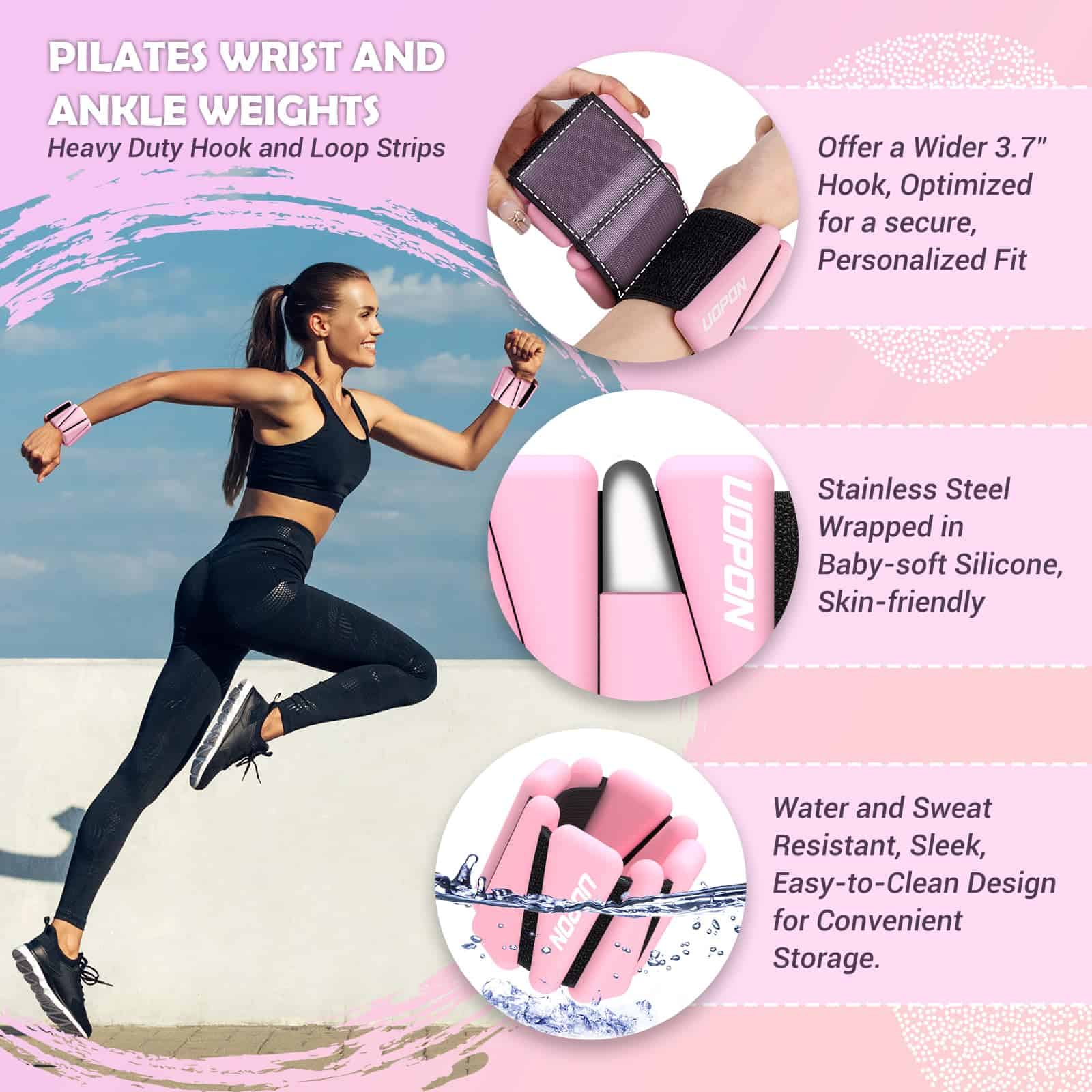 Pesas para Muñecas y Tobillos para Mujeres Conjunto de 2, - Imagen 3