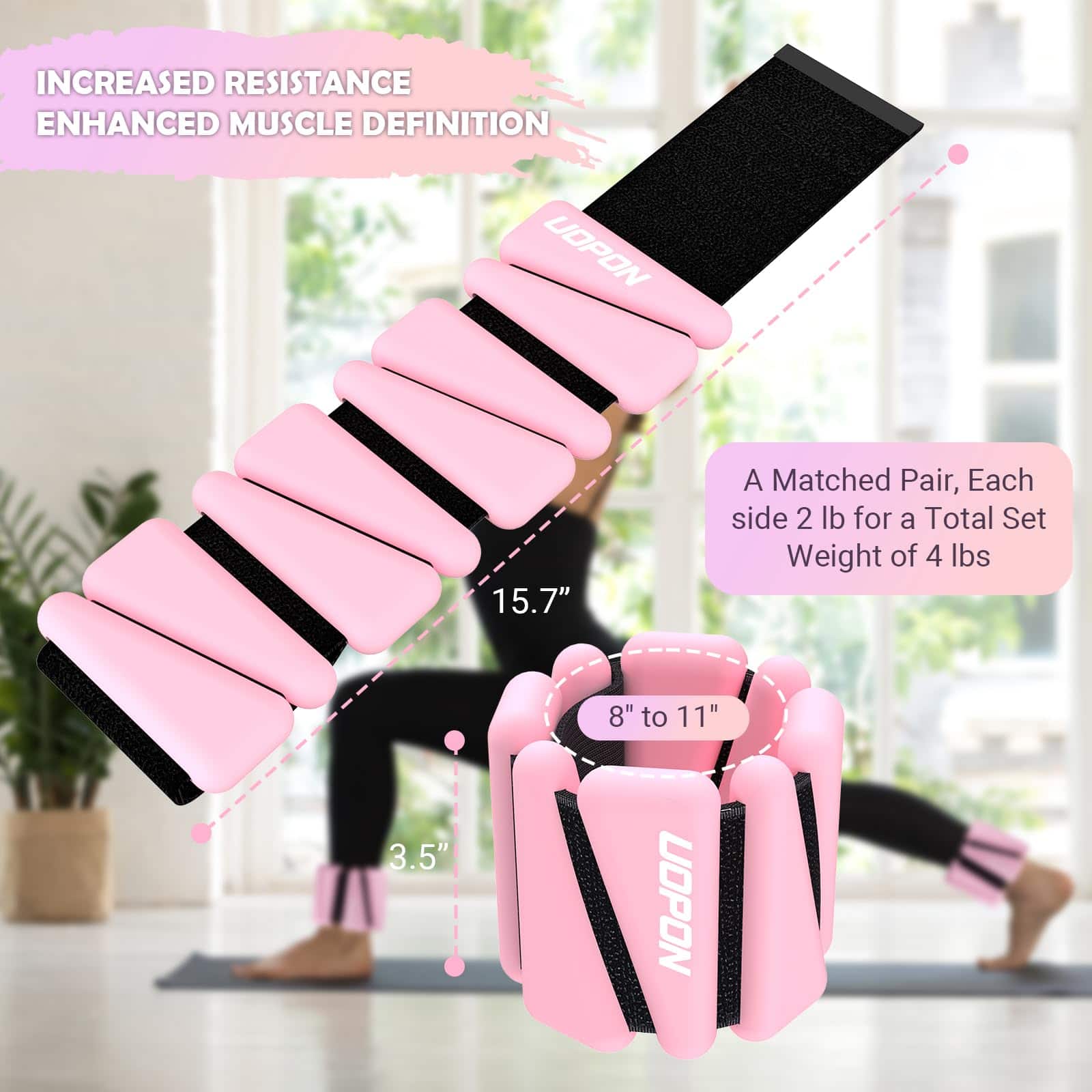 Pesas para Muñecas y Tobillos para Mujeres Conjunto de 2, - Imagen 5