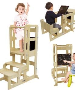 Taburete de Cocina para Niños 3 en 1, Torre para Niños con