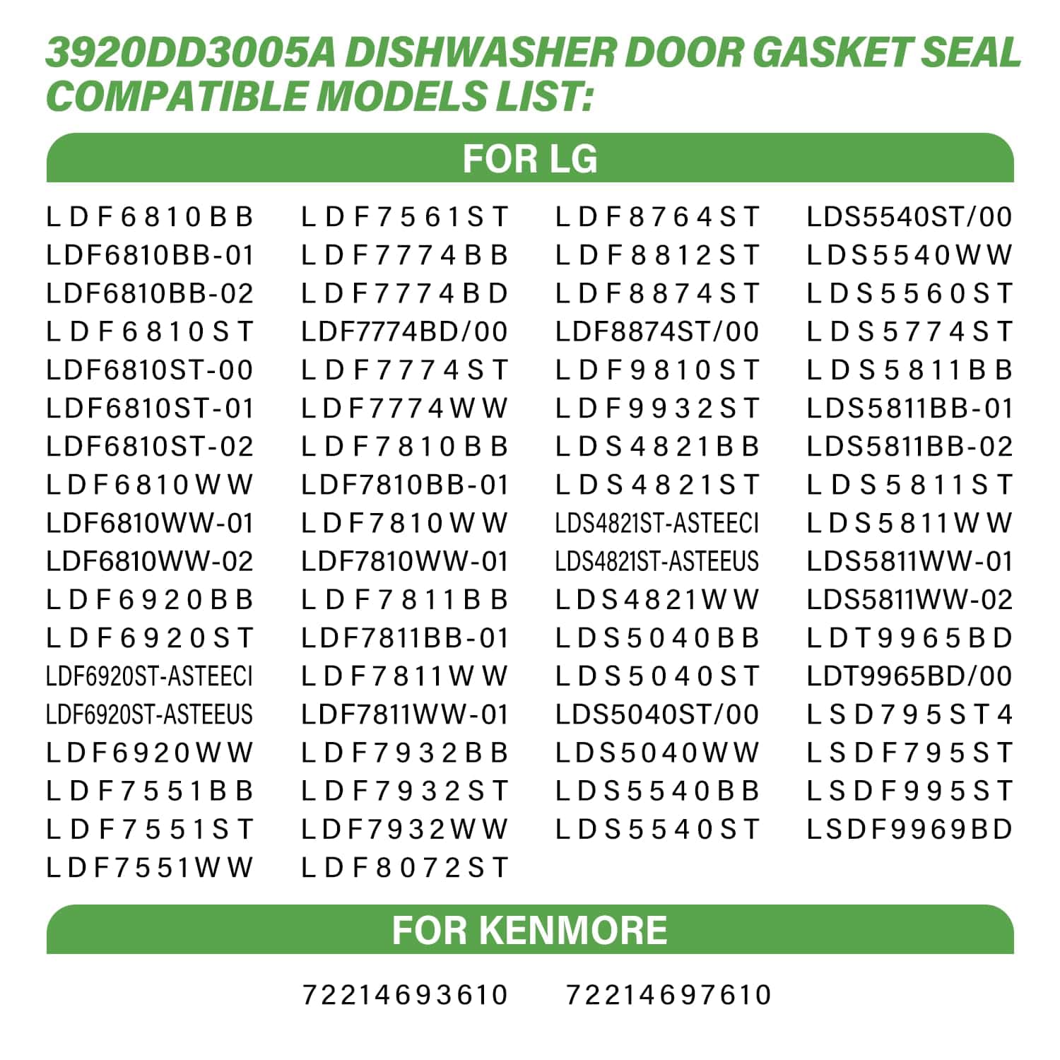 Junta de puerta de lavavajillas 3920DD3005A Compatible con - Imagen 7