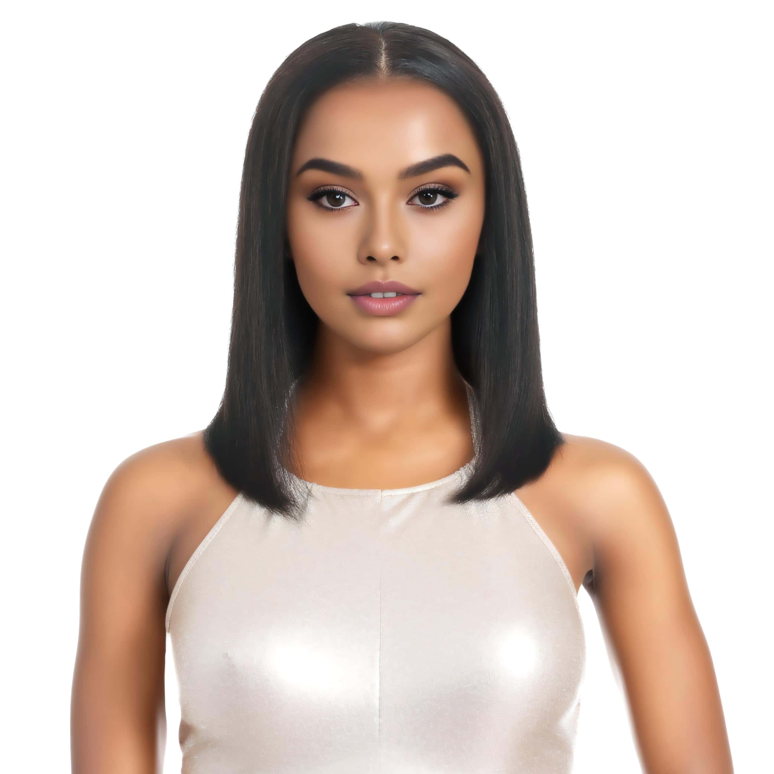 Pelucas de Cabello Humano Bob de 12 Pulgadas FUTAI HD Front