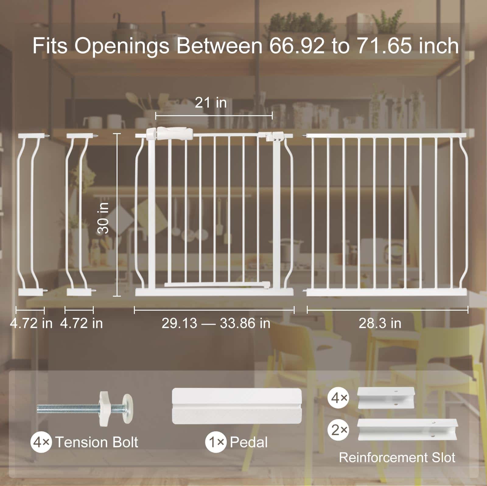 Puerta de seguridad extra ancha para bebés con puerta - Imagen 3