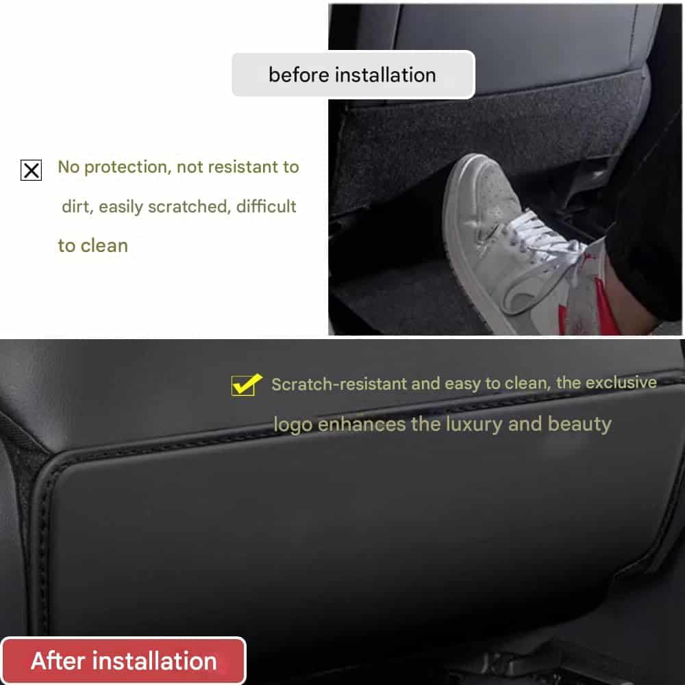 Protector de respaldo de asiento trasero de cuero PU para - Imagen 6