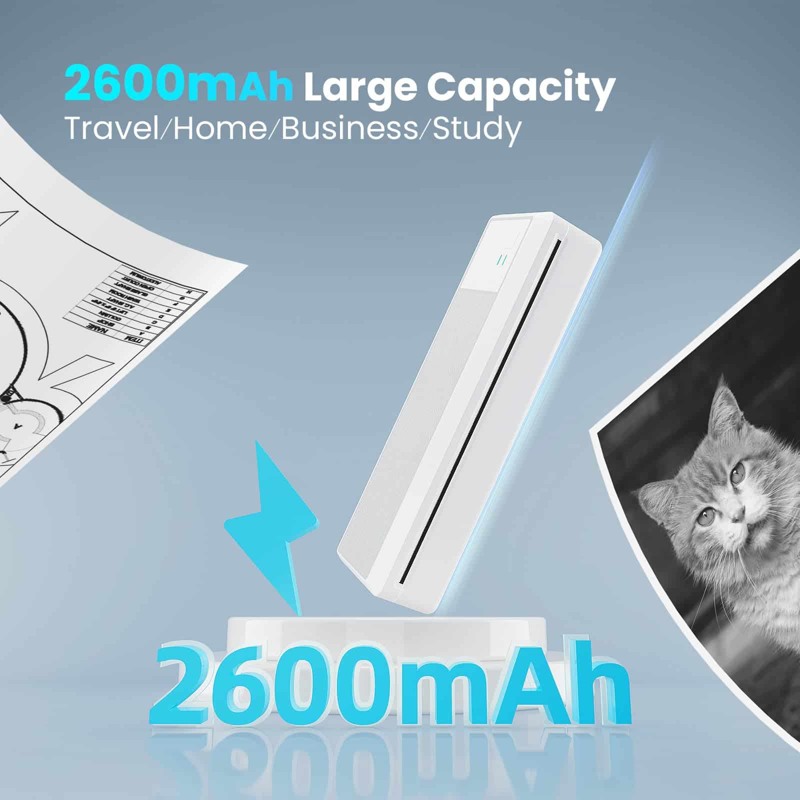 Impresoras portátiles inalámbricas para -Blanco-Gris - Imagen 8