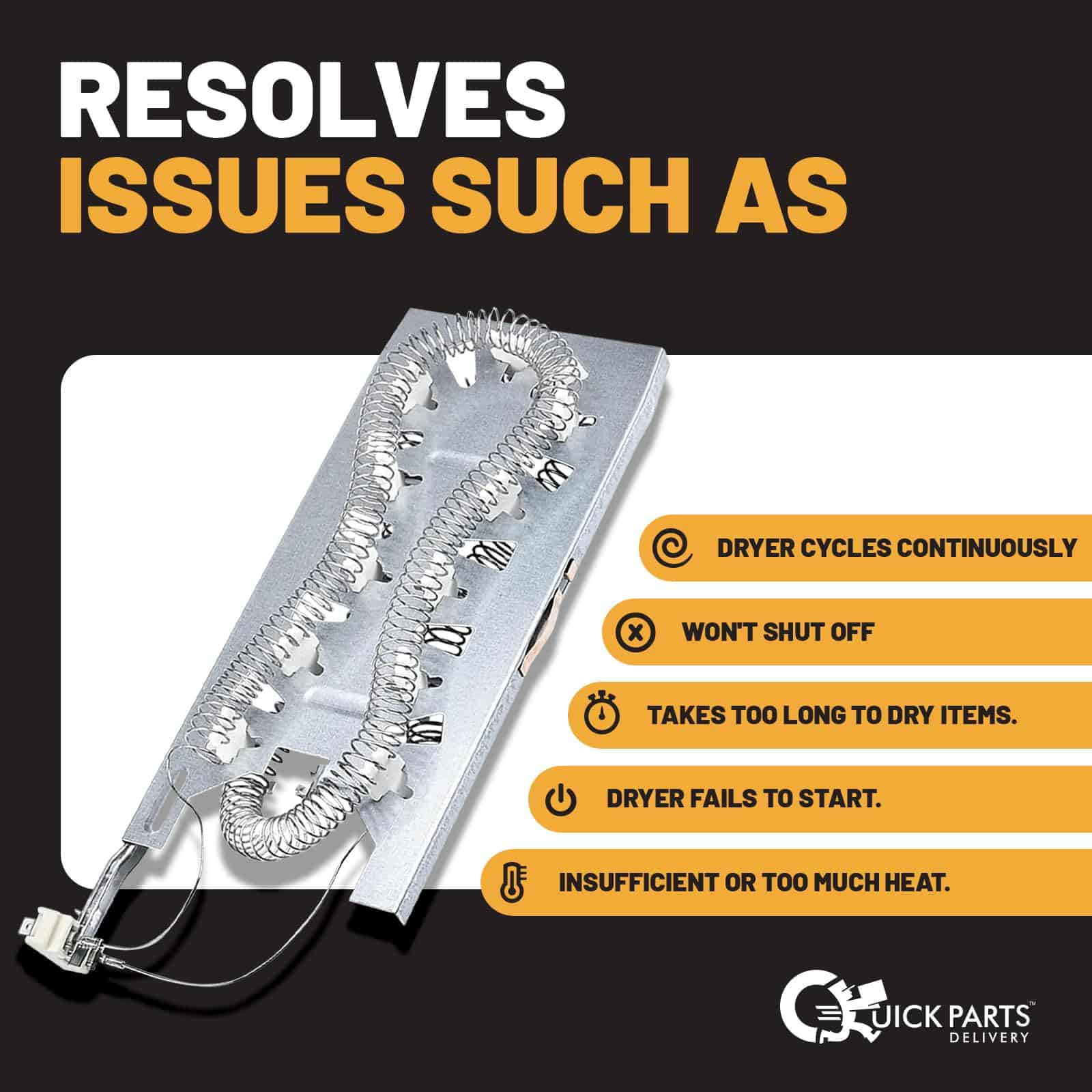 Elemento Calefactor para Secadora 3387747 de Quick Parts - Imagen 3