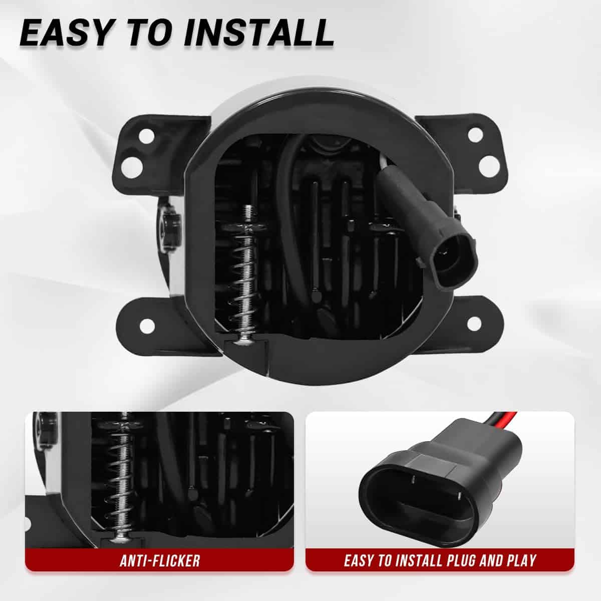 Gronsvt 4 Inch LED Fog Light Assembly 60W -Negro - Imagen 5