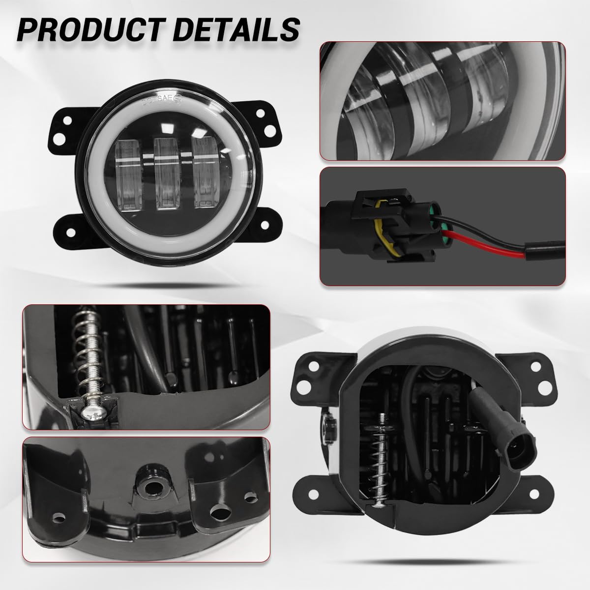Gronsvt 4 Inch LED Fog Light Assembly 60W -Negro - Imagen 6