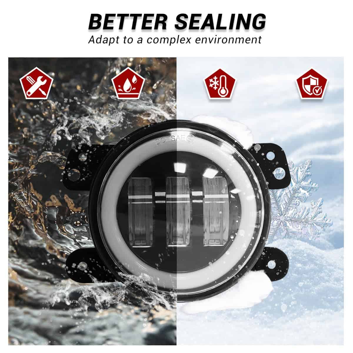 Gronsvt 4 Inch LED Fog Light Assembly 60W -Negro - Imagen 7