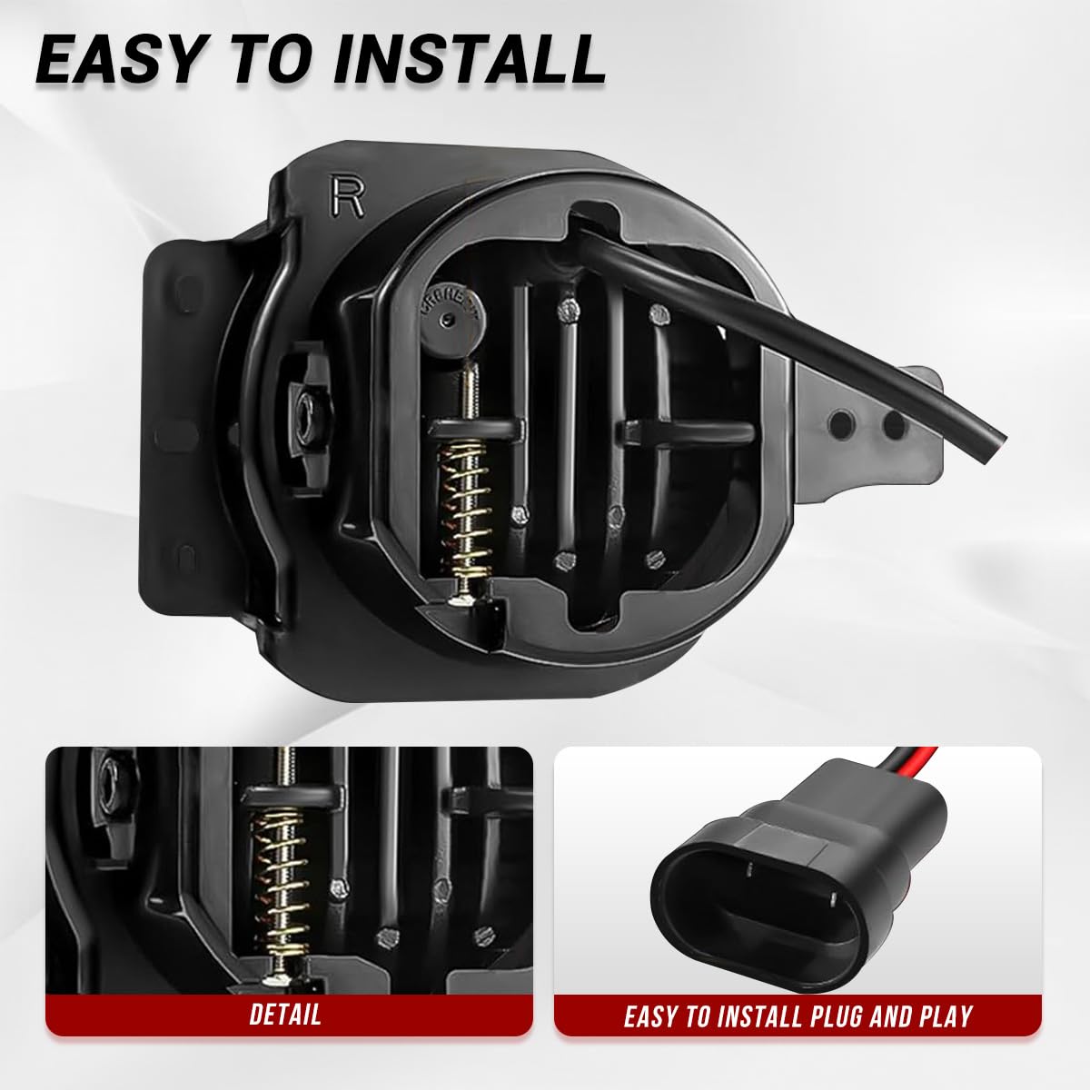 Gronsvt 4 Inch LED Fog Light Assembly 60W -Black - Imagen 5