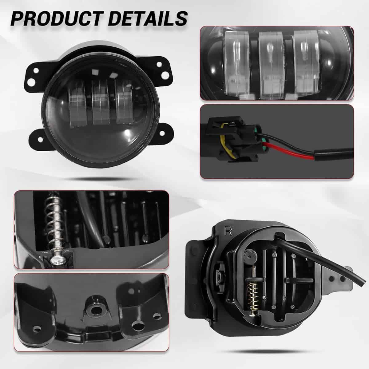 Gronsvt 4 Inch LED Fog Light Assembly 60W -Black - Imagen 6