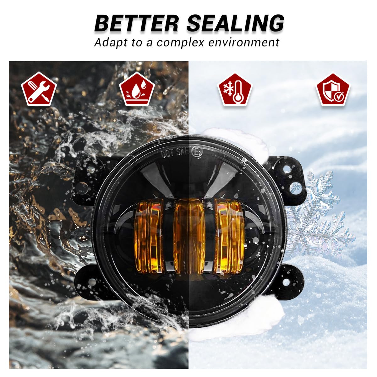 Gronsvt 4 Inch LED Fog Light Assembly 60W -Black - Imagen 7