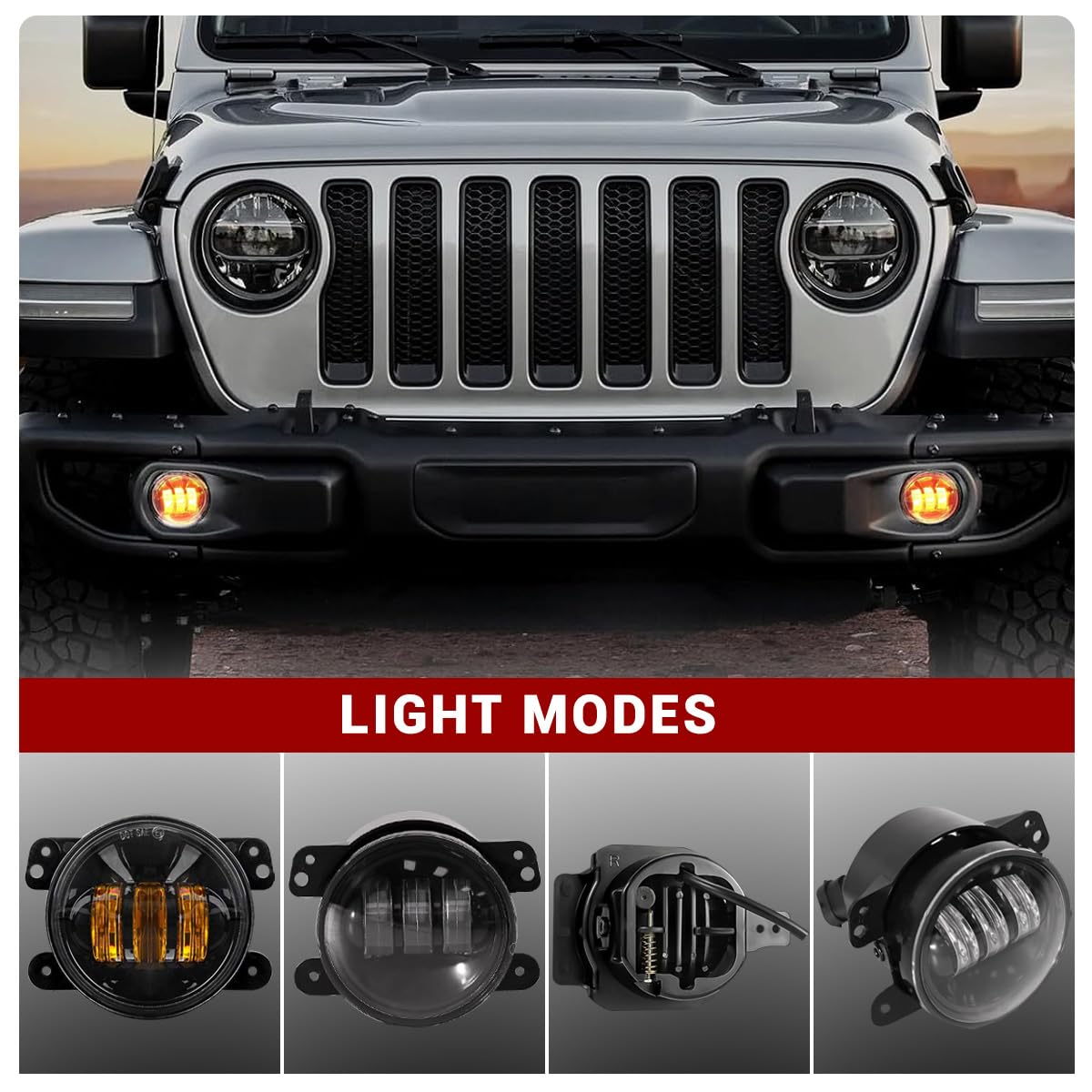 Gronsvt 4 Inch LED Fog Light Assembly 60W -Black - Imagen 3