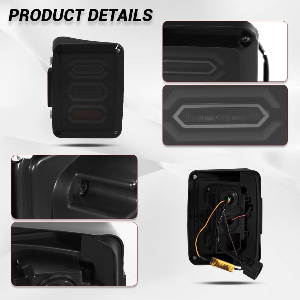 Ensamblaje de luz trasera LED para Wrangler JK -Negro - Imagen 8
