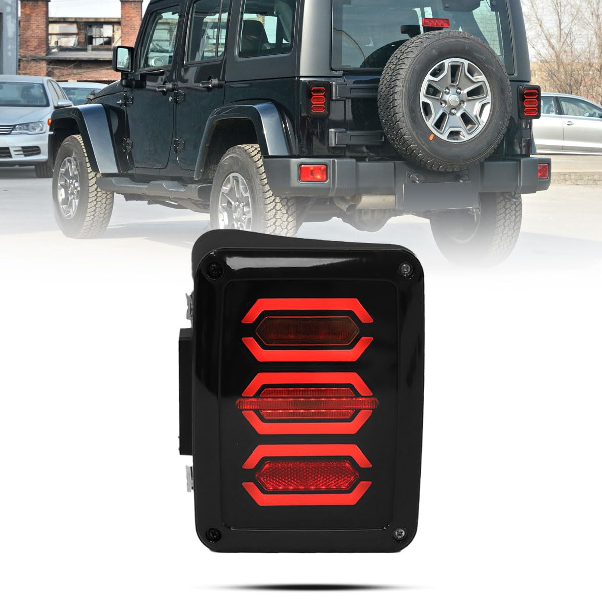Ensamblaje de luz trasera LED para Wrangler JK -Negro