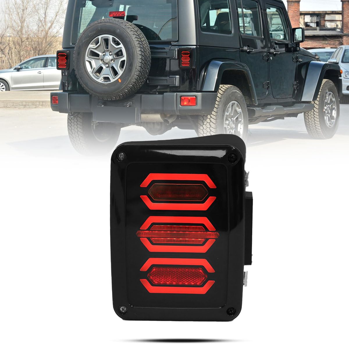 Ensamblaje de luz trasera LED para Wrangler JK -Negro - Imagen 3