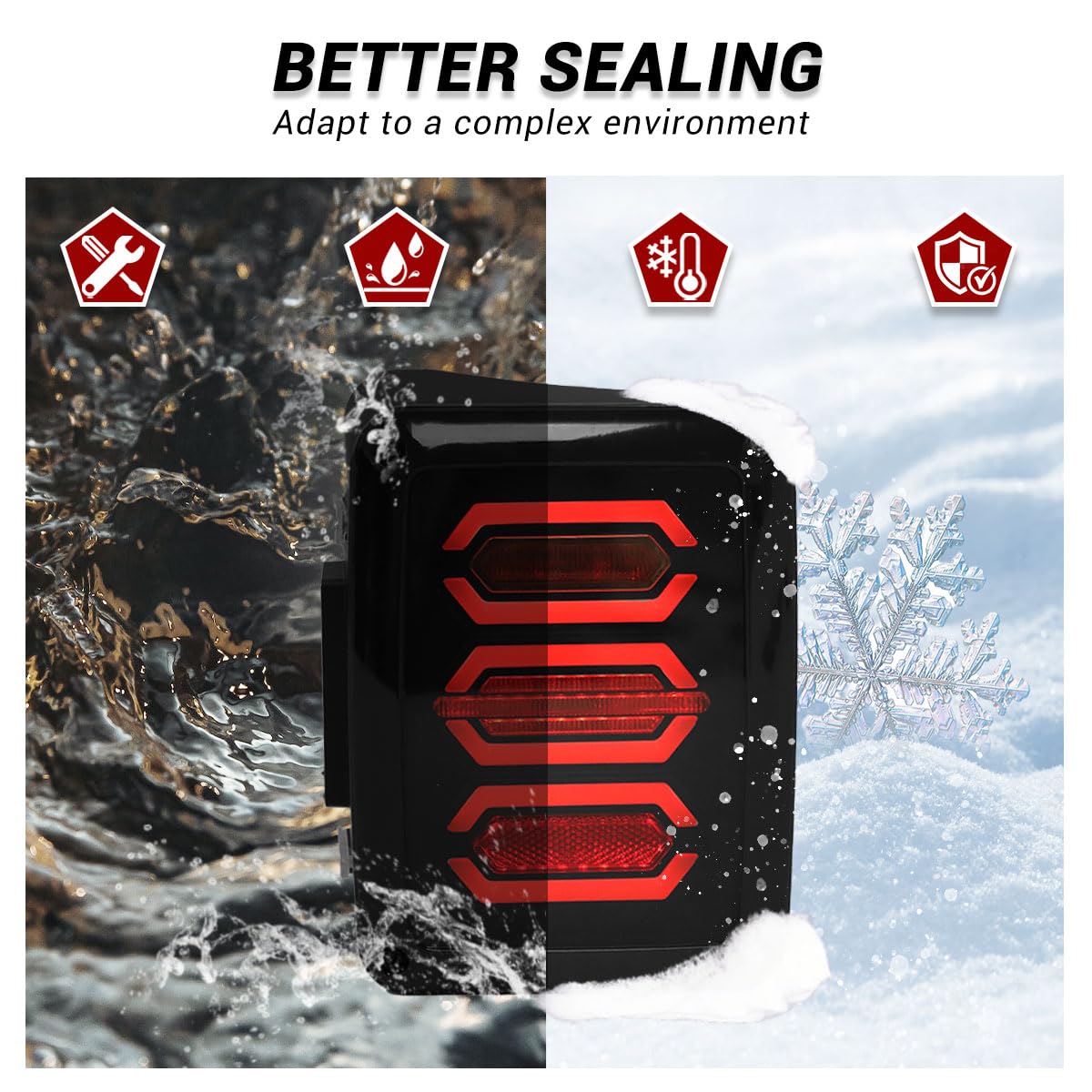 Ensamblaje de luz trasera LED para Wrangler JK -Negro - Imagen 9