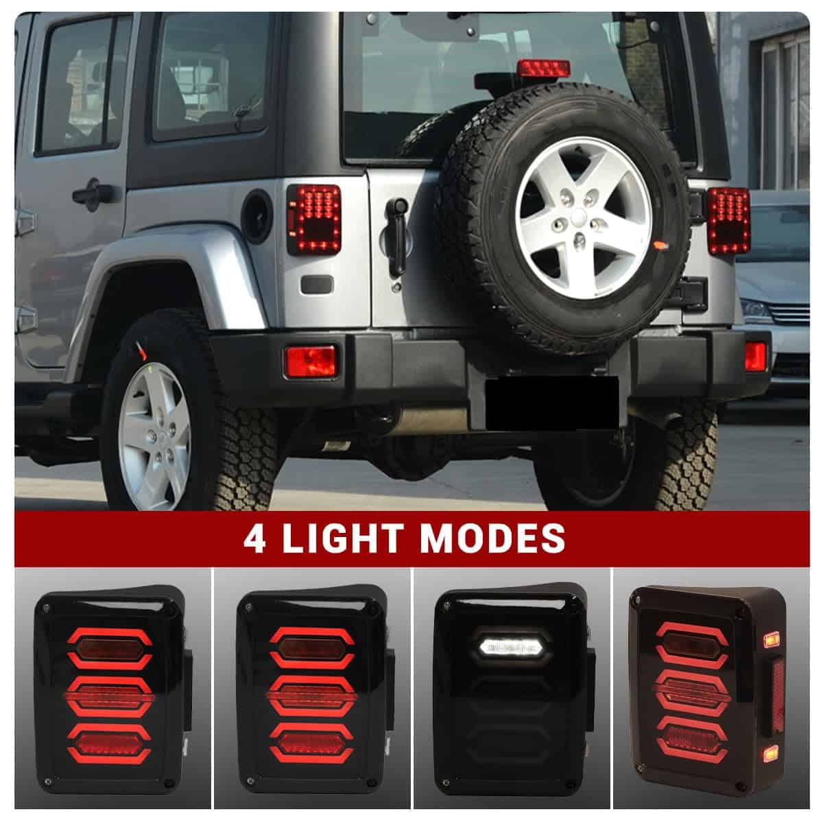 Ensamblaje de luz trasera LED para Wrangler JK -Negro - Imagen 5