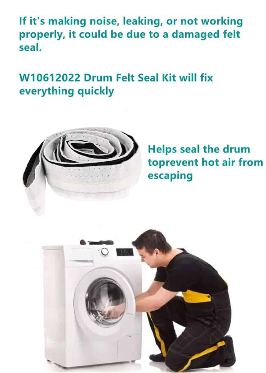 Sello de Fieltro Trasero para Tambor de Secadora W10612022 - Imagen 6
