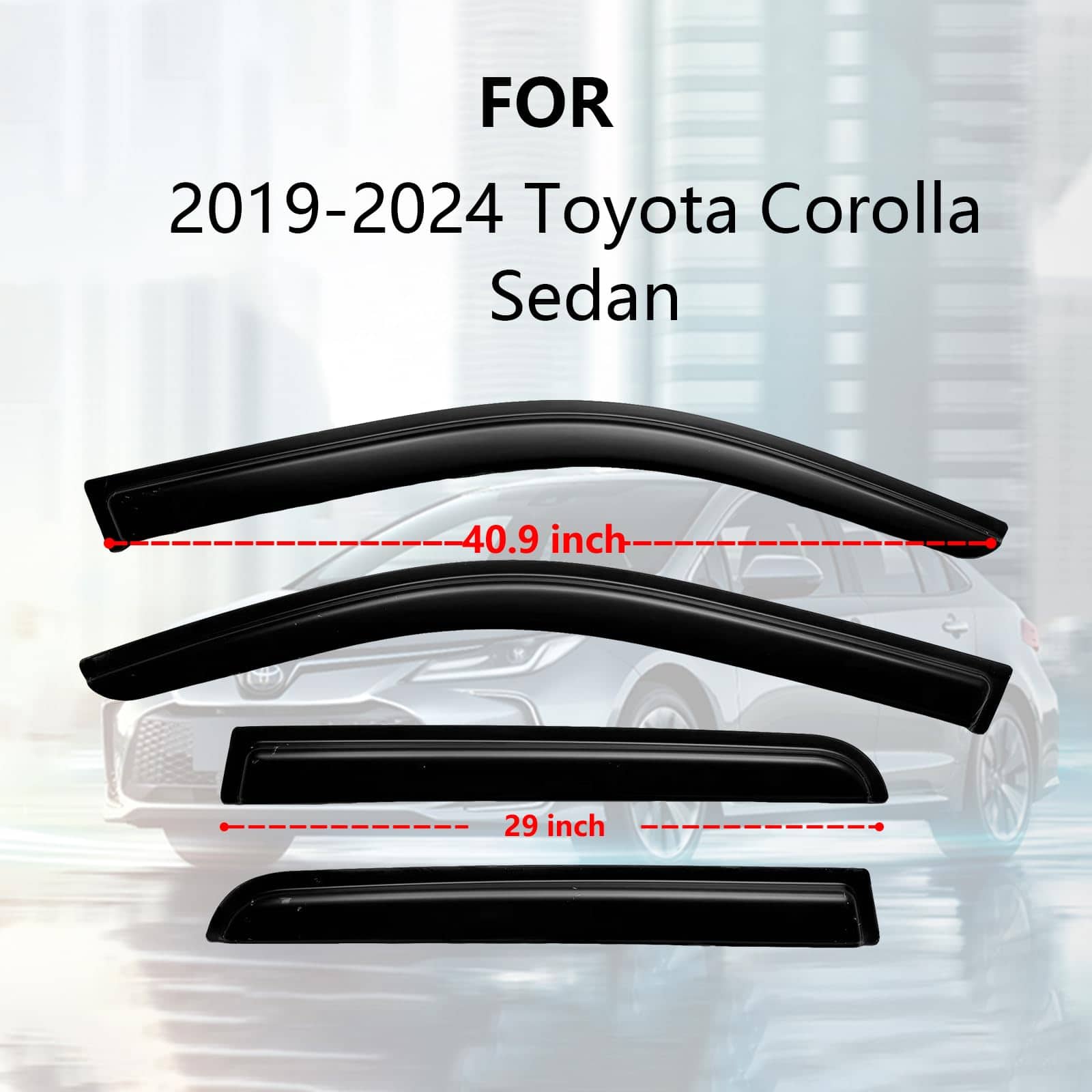 EIUHMOU Deflectores de Lluvia para Ventanas para Toyota - Imagen 4