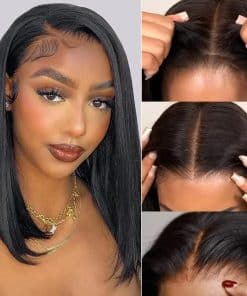 Pelucas de Bob de Cabello Humano Pre Arrancadas Pre